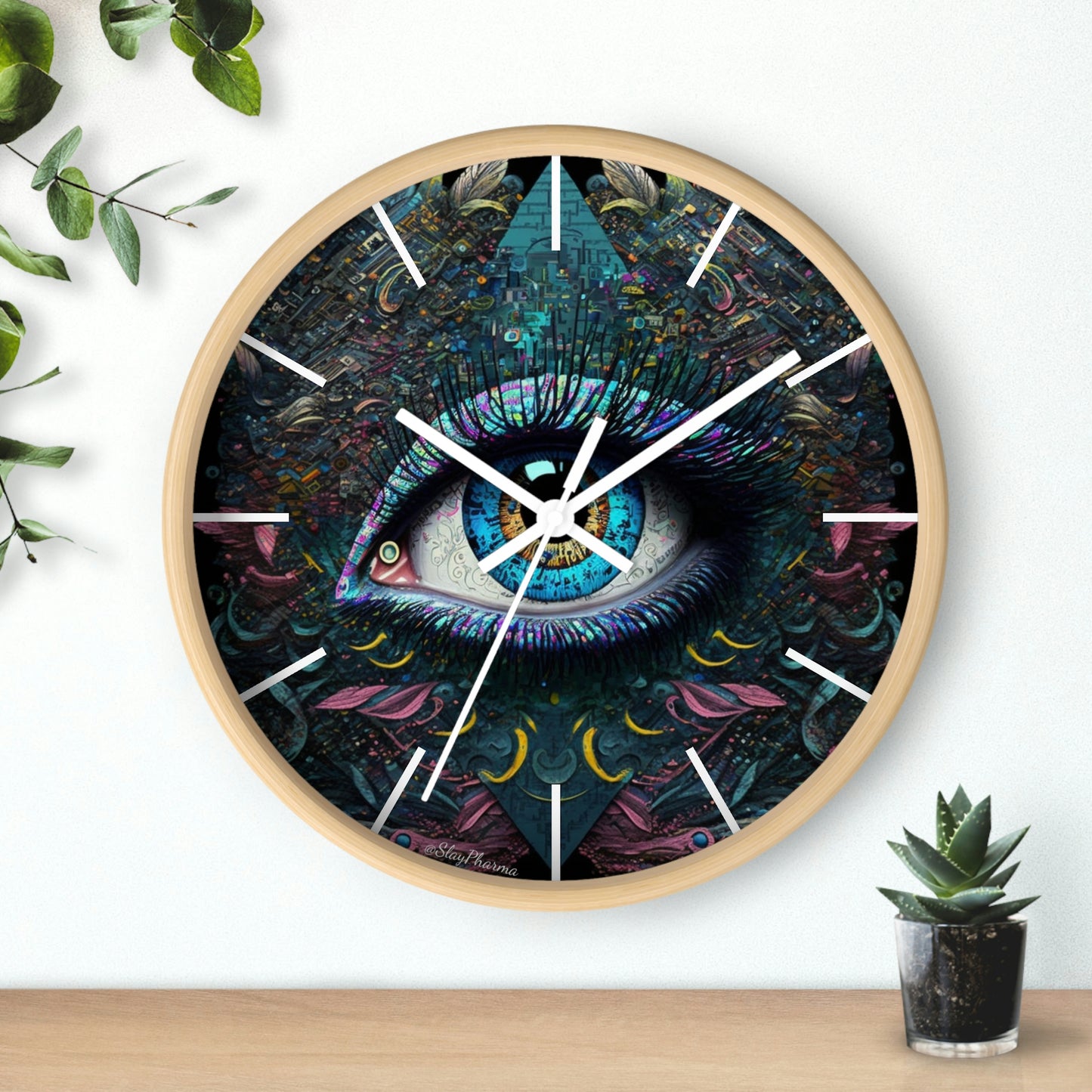 All Seeing Eye Wall Clock #1w/ lines