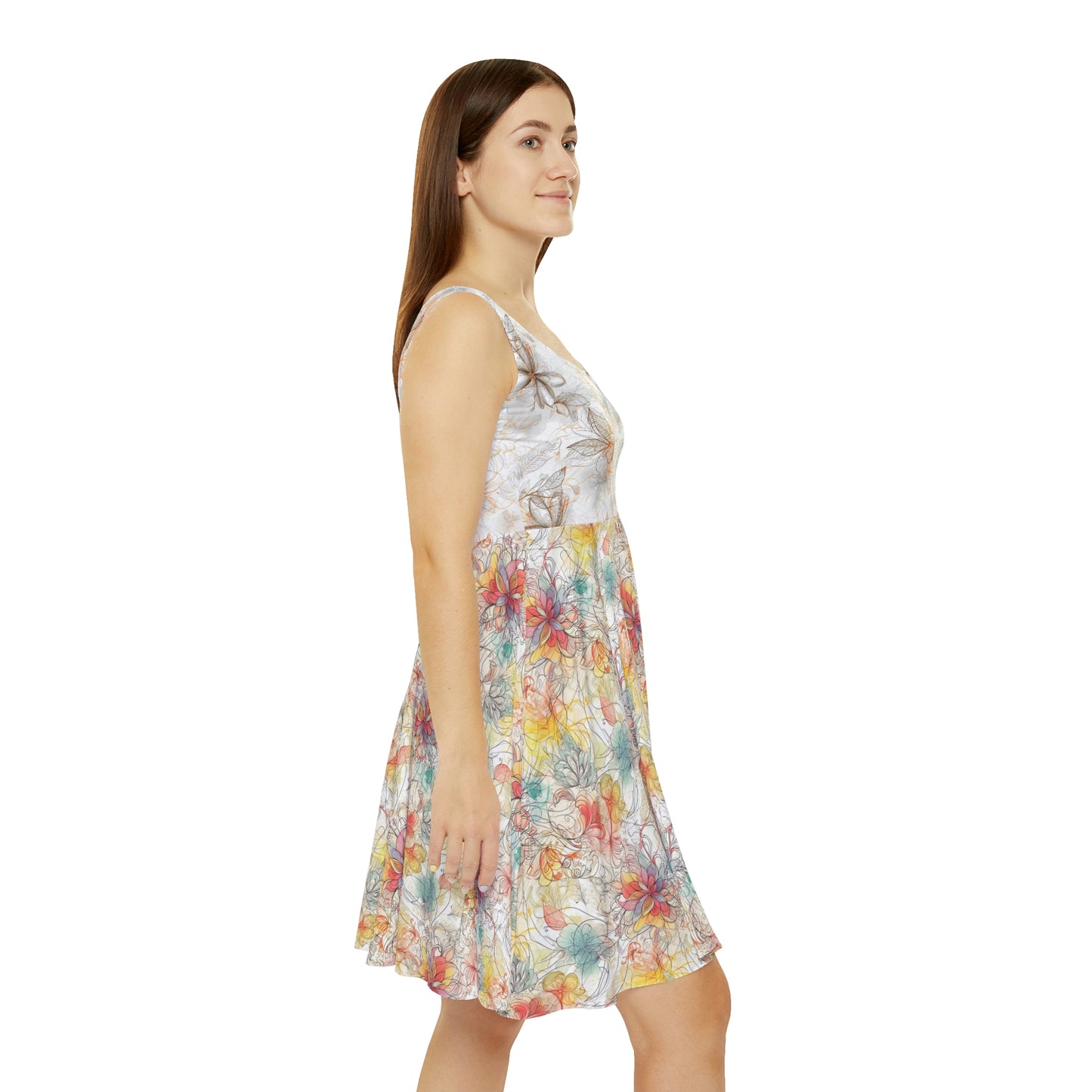 Floral Pattern Women's Skater Dress #3 v2