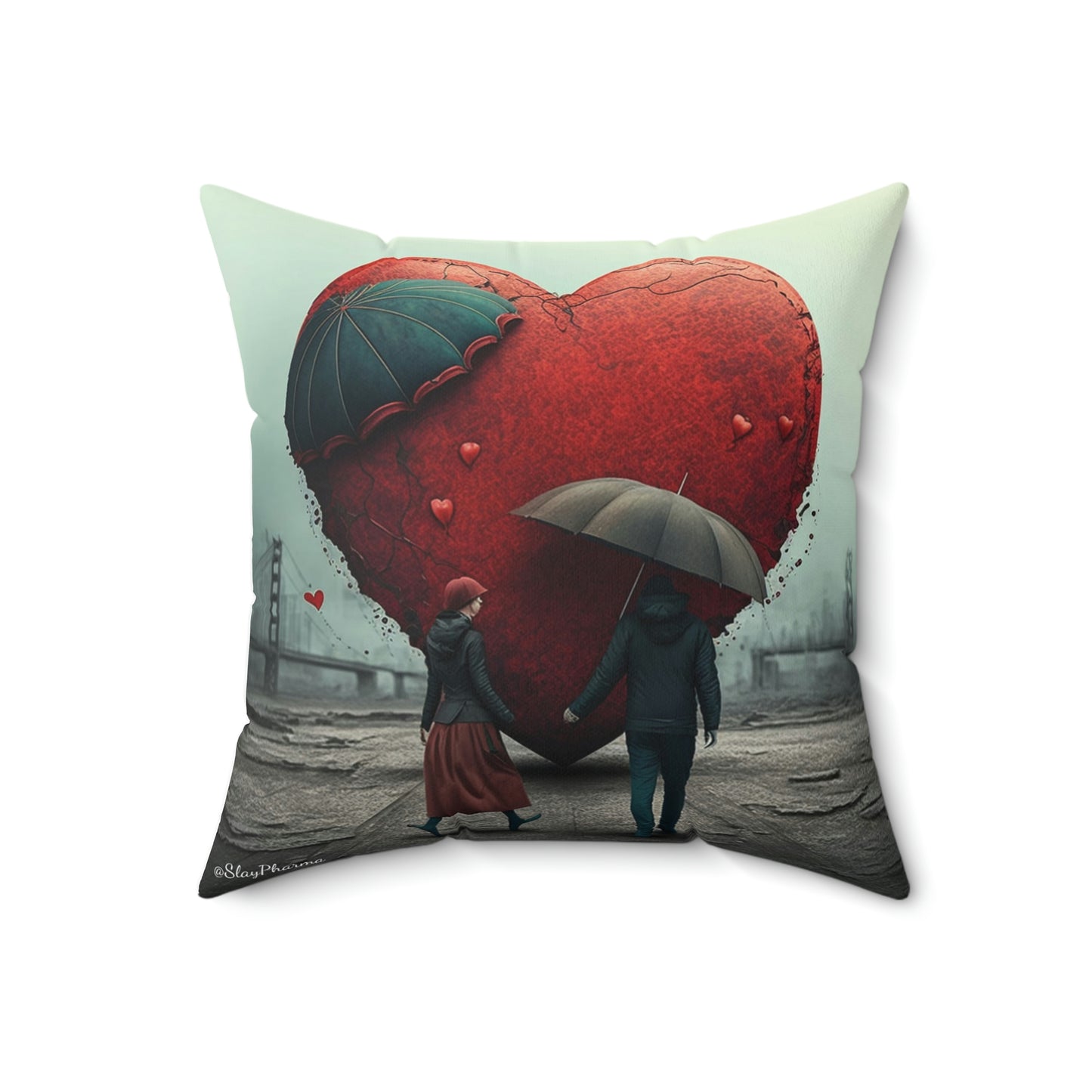Lovers in the rain pillow