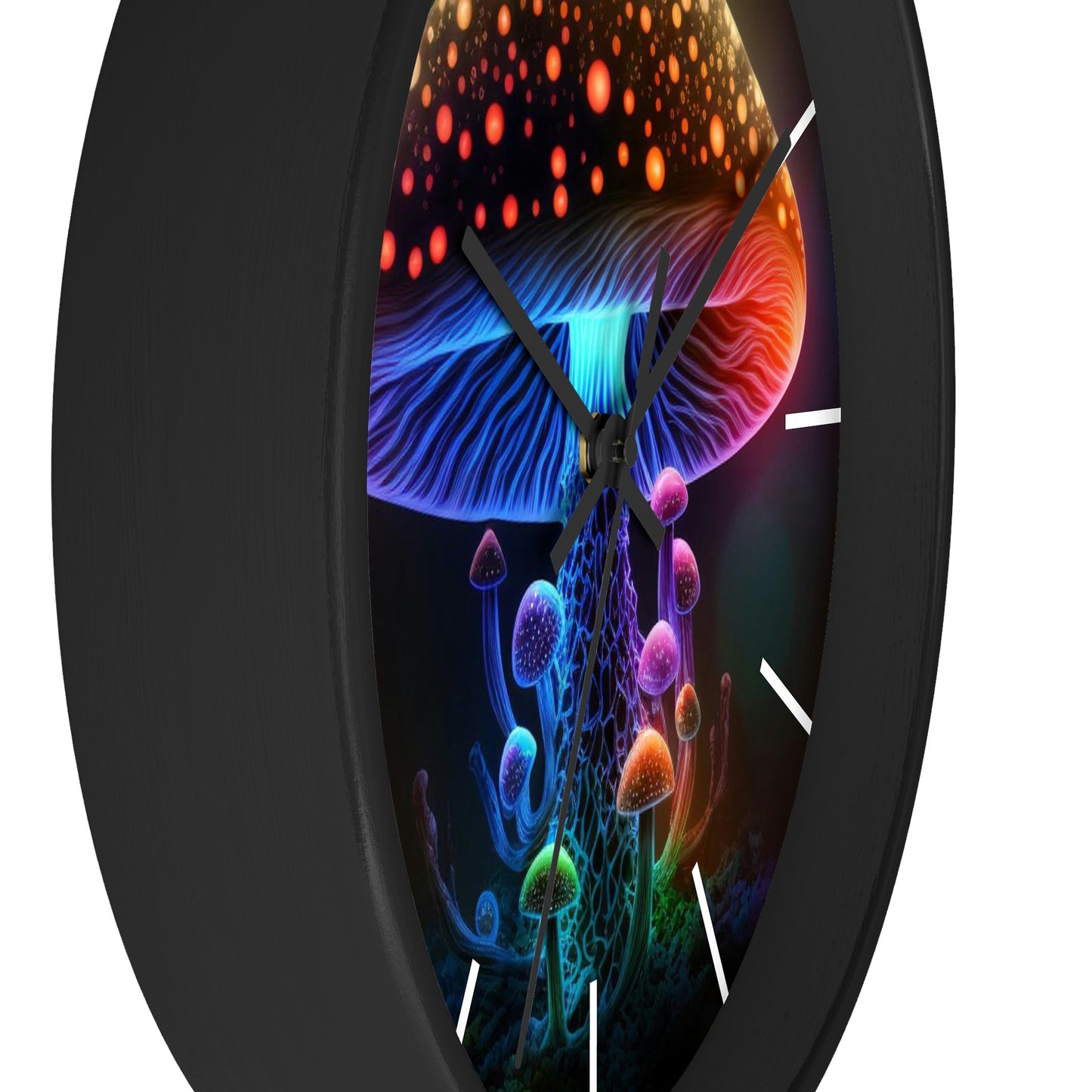Glowing Mushroom Wall Clock w/ lines