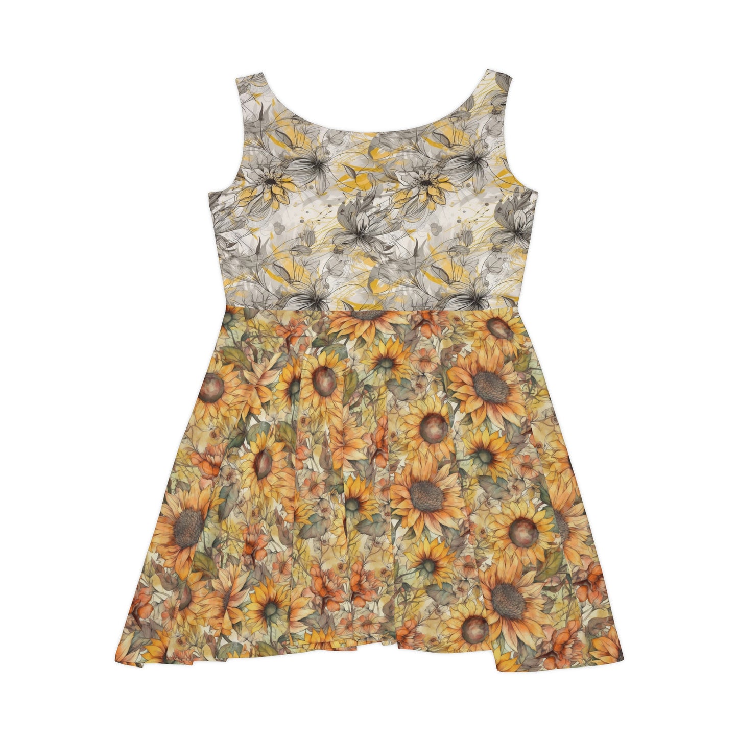 Floral Pattern Women's Skater Dress #3 v3