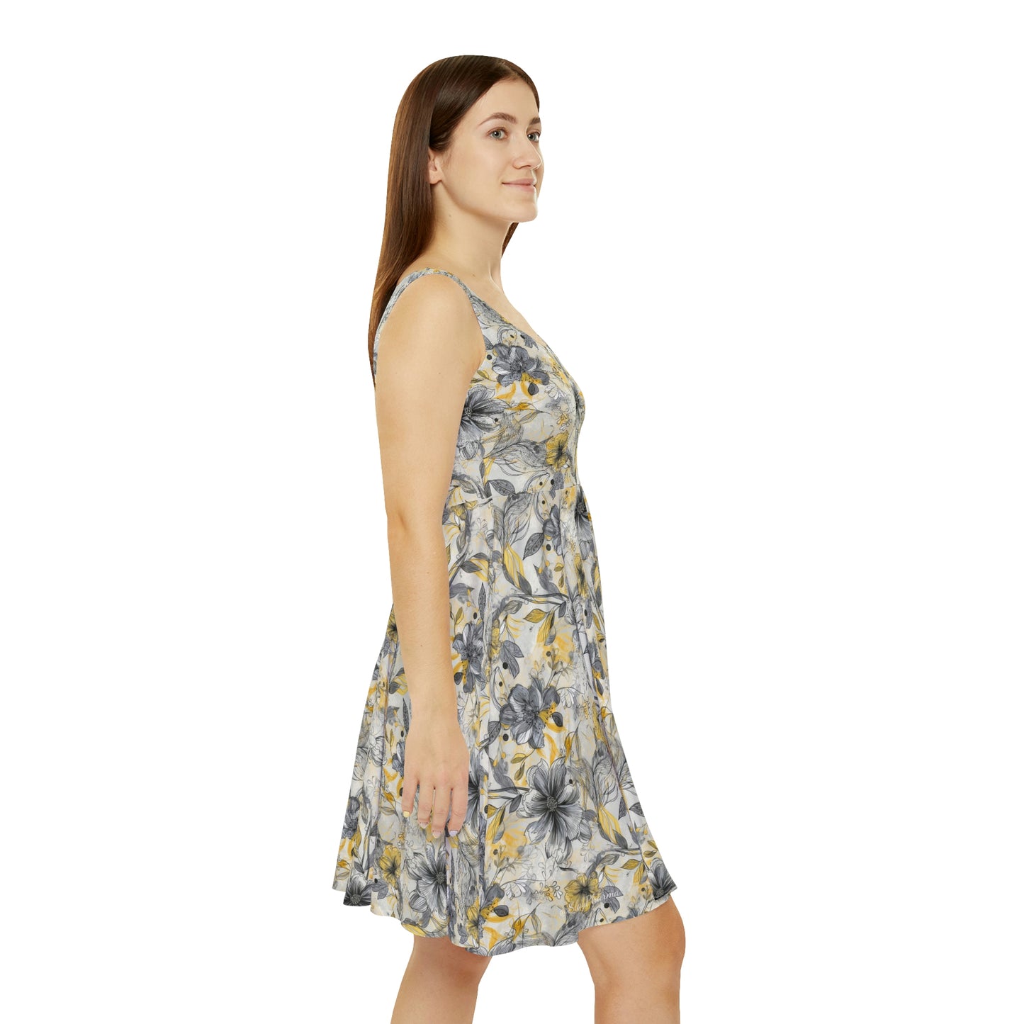 Floral Pattern Women's Skater Dress #11