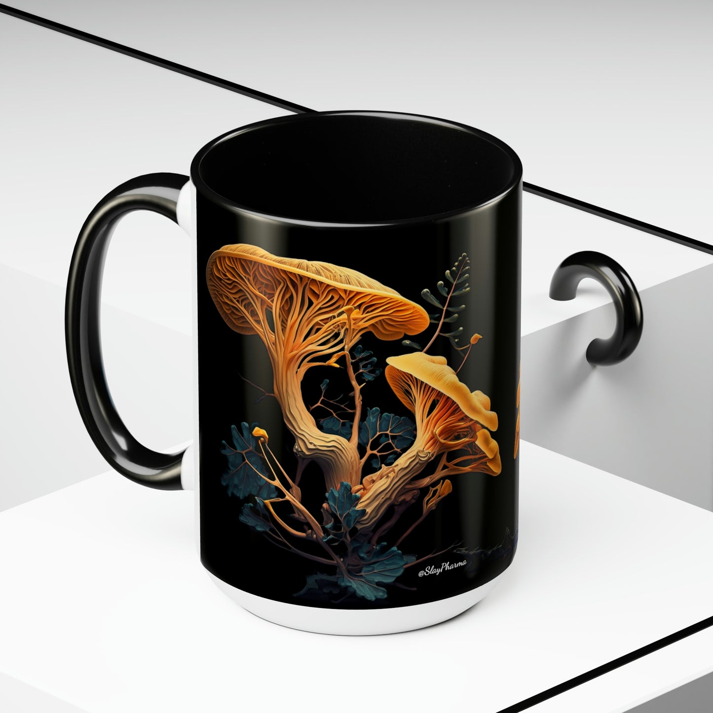 Golden Chanterelle Mushroom Coffee Mug, 15oz