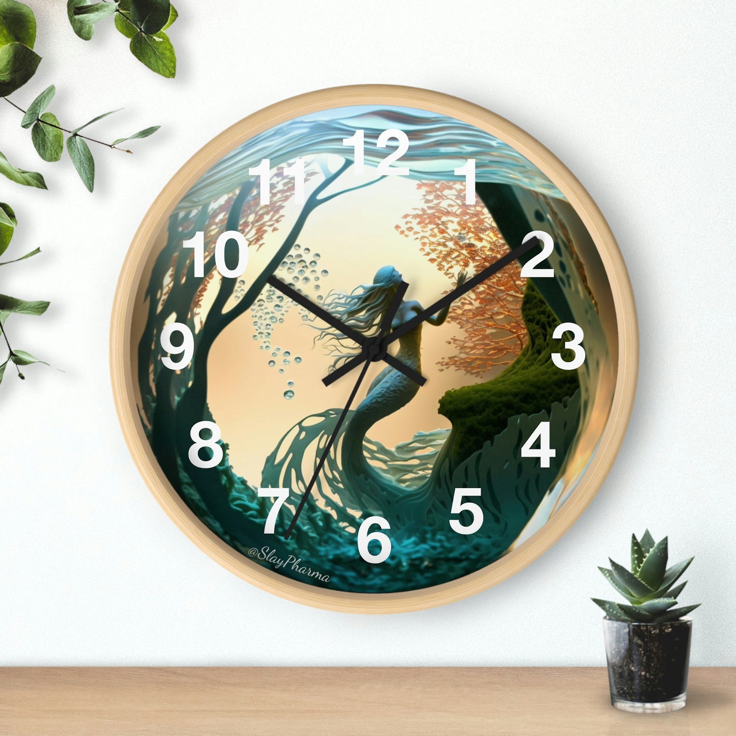 Mermaid Wall Clock w/ numbers