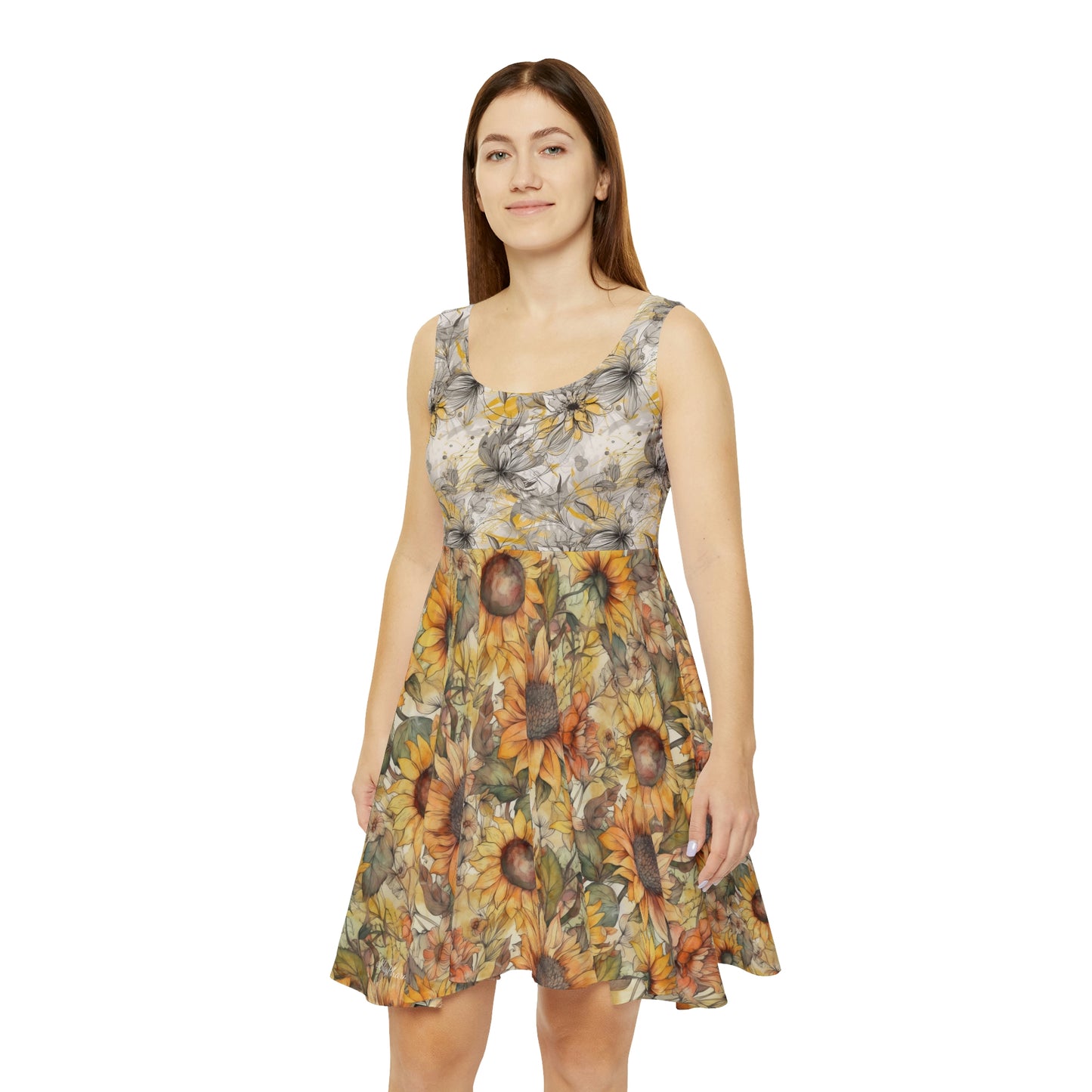 Floral Pattern Women's Skater Dress #3 v3