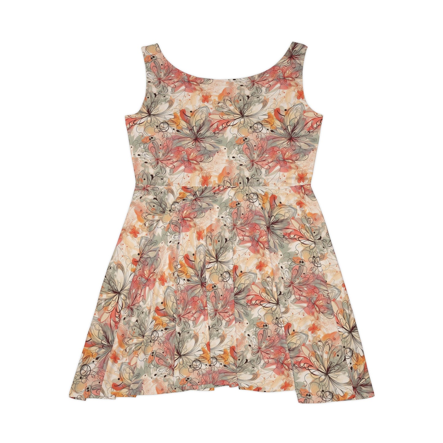 Floral Pattern Women's Skater Dress #4
