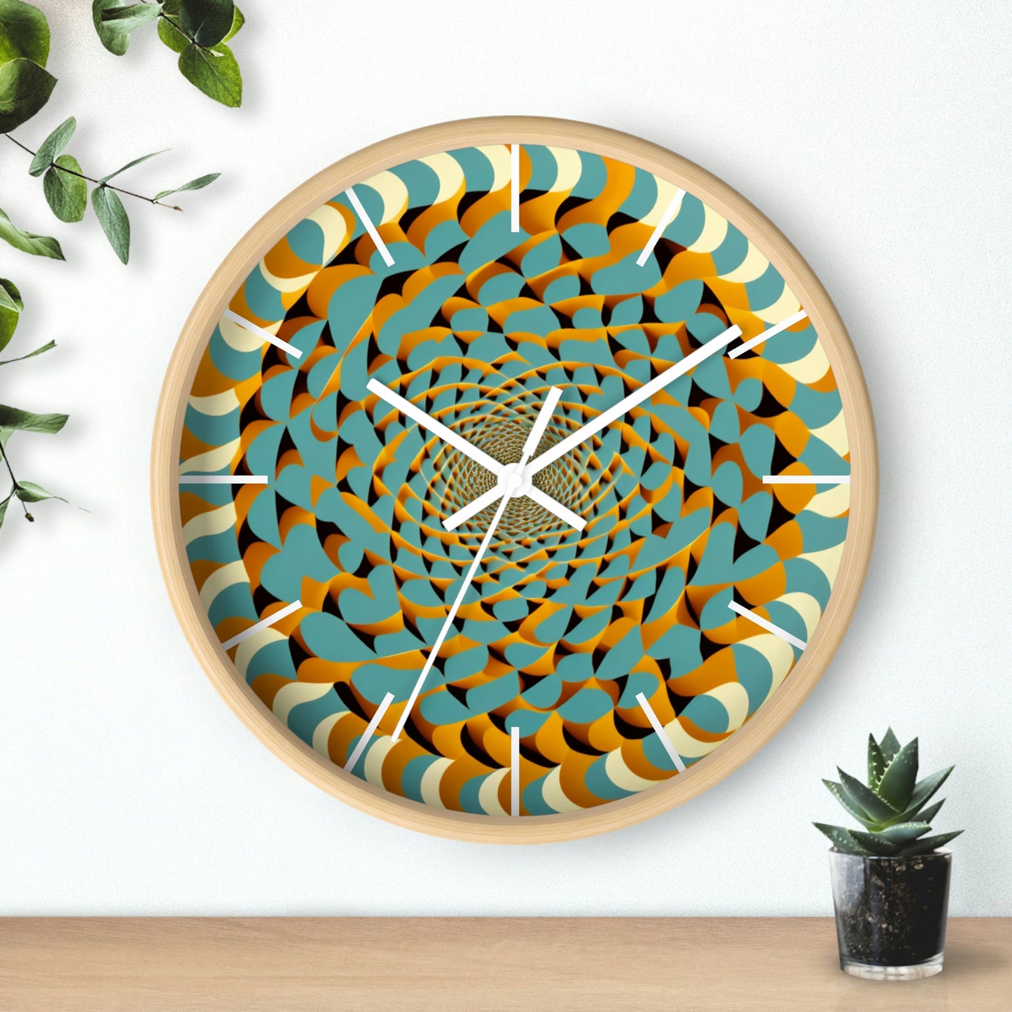 Optical Illusion Wall Clock w/ lines
