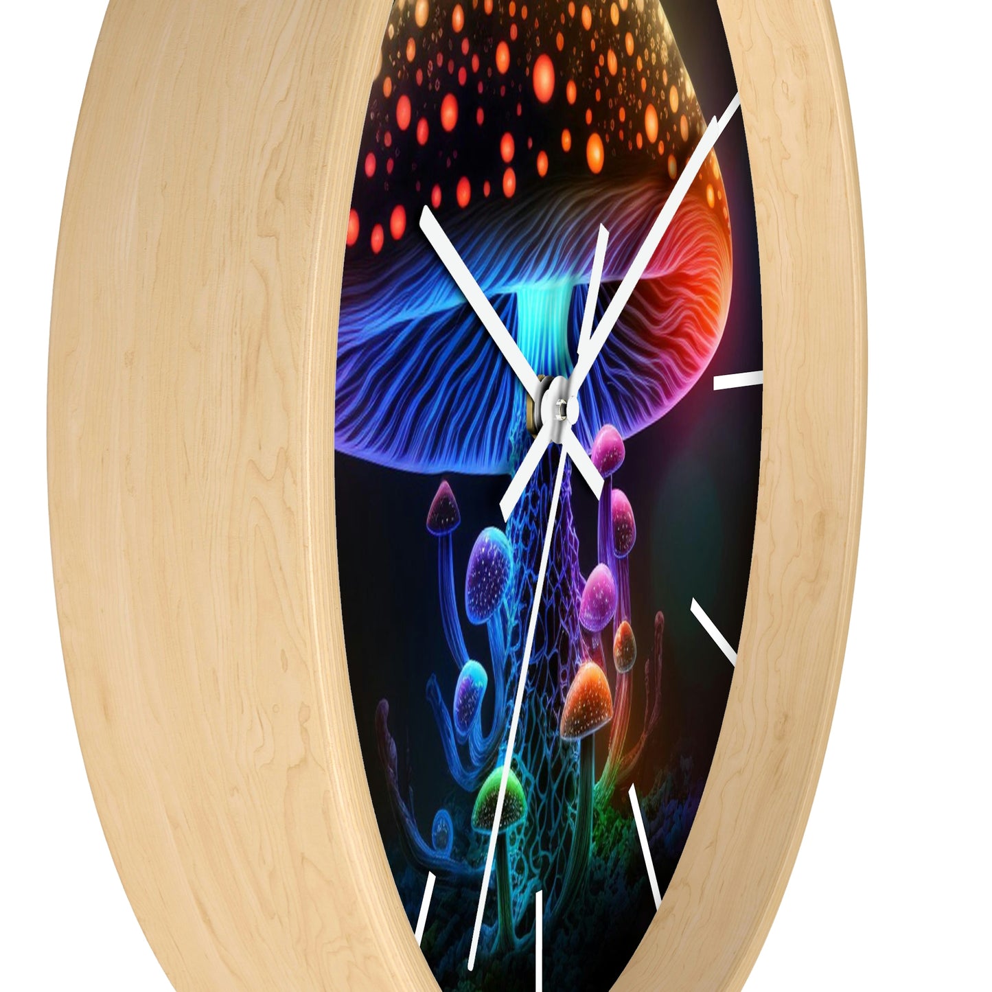 Glowing Mushroom Wall Clock w/ lines
