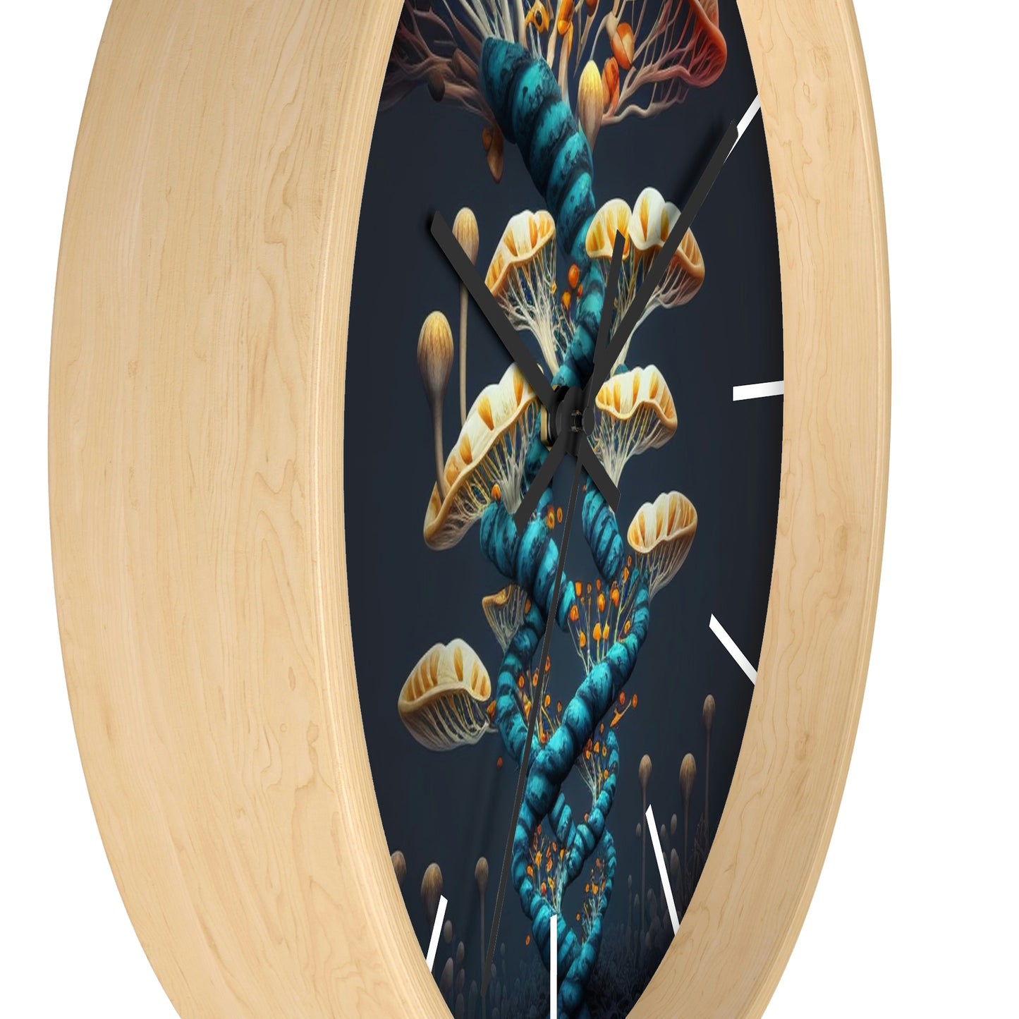 Infinite Mushroom DNA Wall Clock w/ lines
