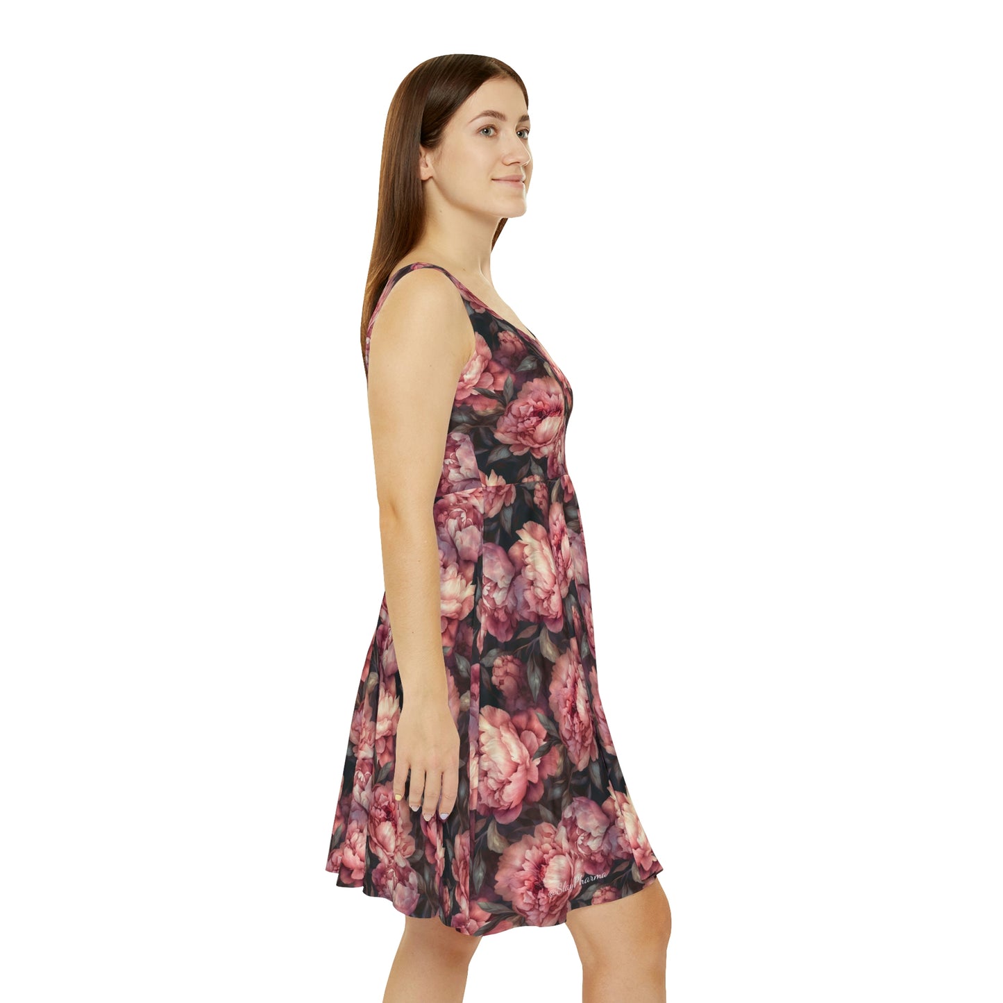 Floral Pattern Women's Skater Dress #16