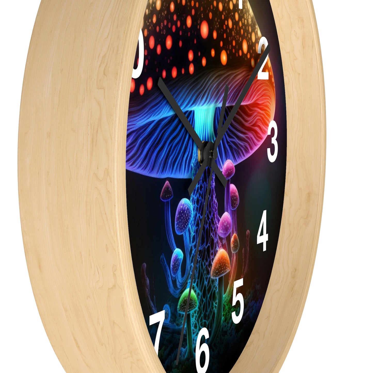 Glowing Mushroom Wall Clock w/ numbers