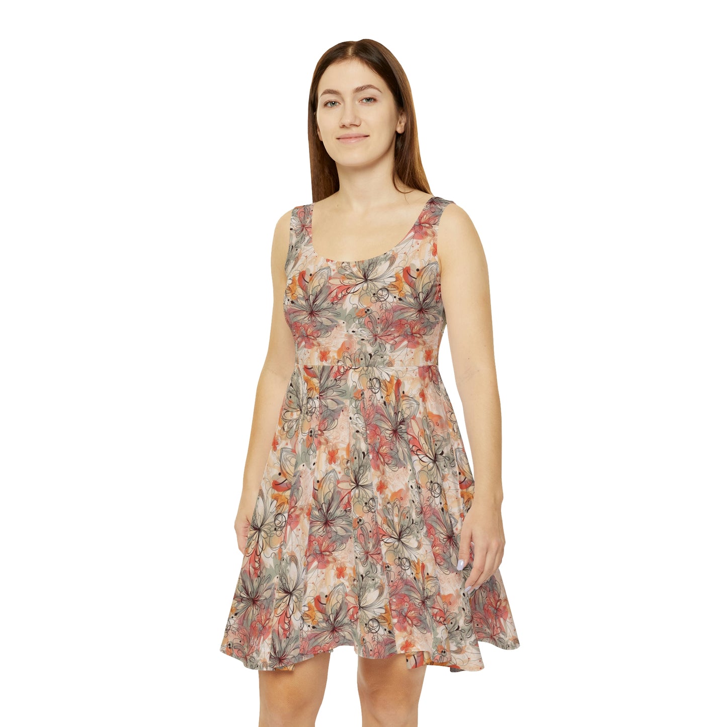 Floral Pattern Women's Skater Dress #4