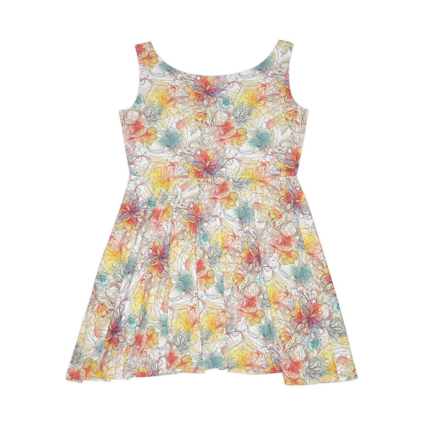 Floral Pattern Women's Skater Dress #19