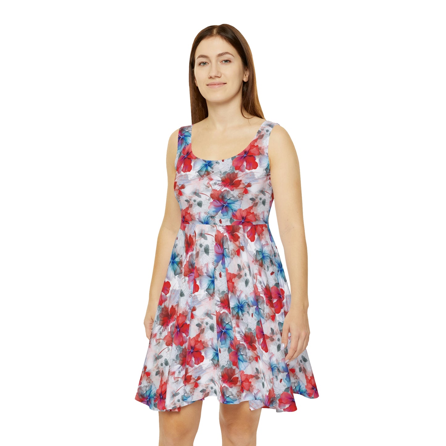 Floral Pattern Women's Skater Dress #7