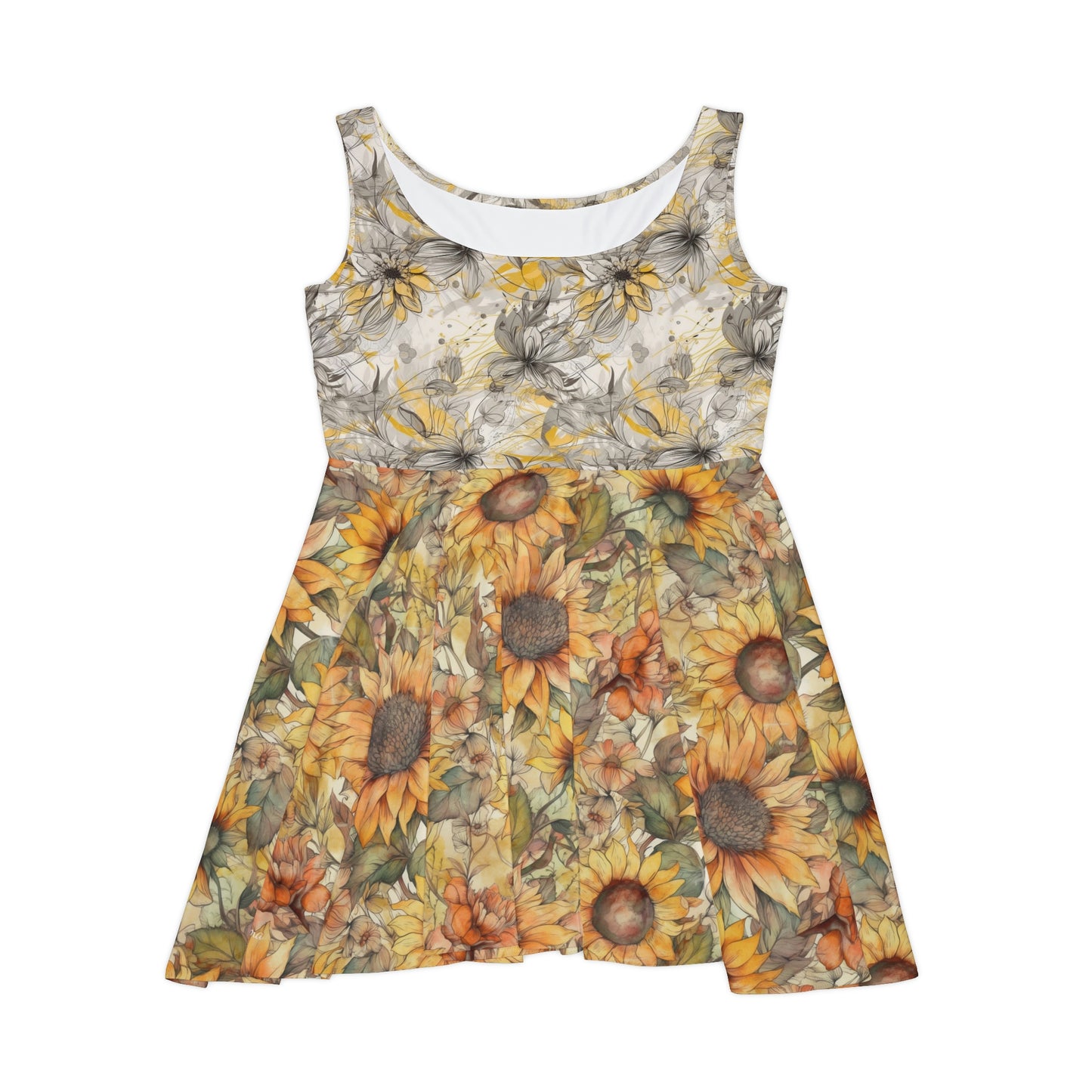 Floral Pattern Women's Skater Dress #3 v3