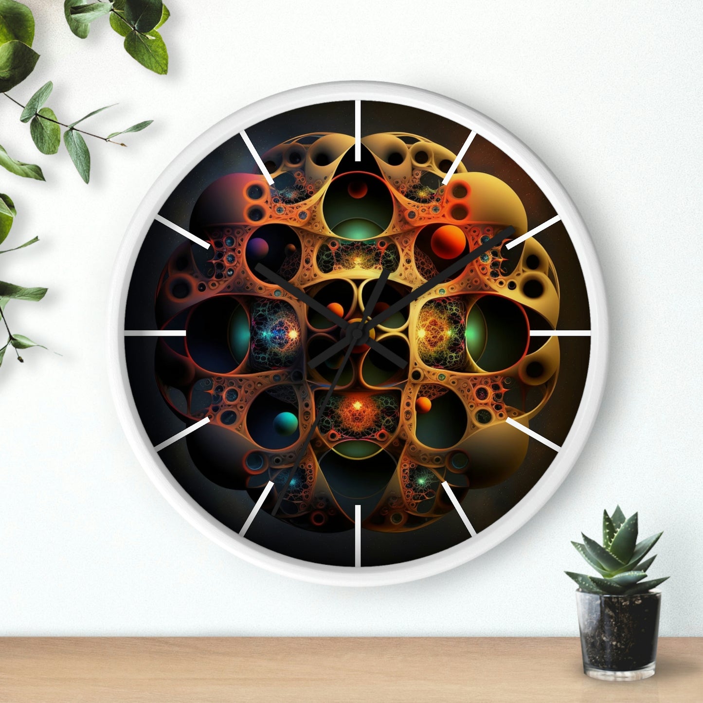Geometric Wall Clock #4 w/ lines