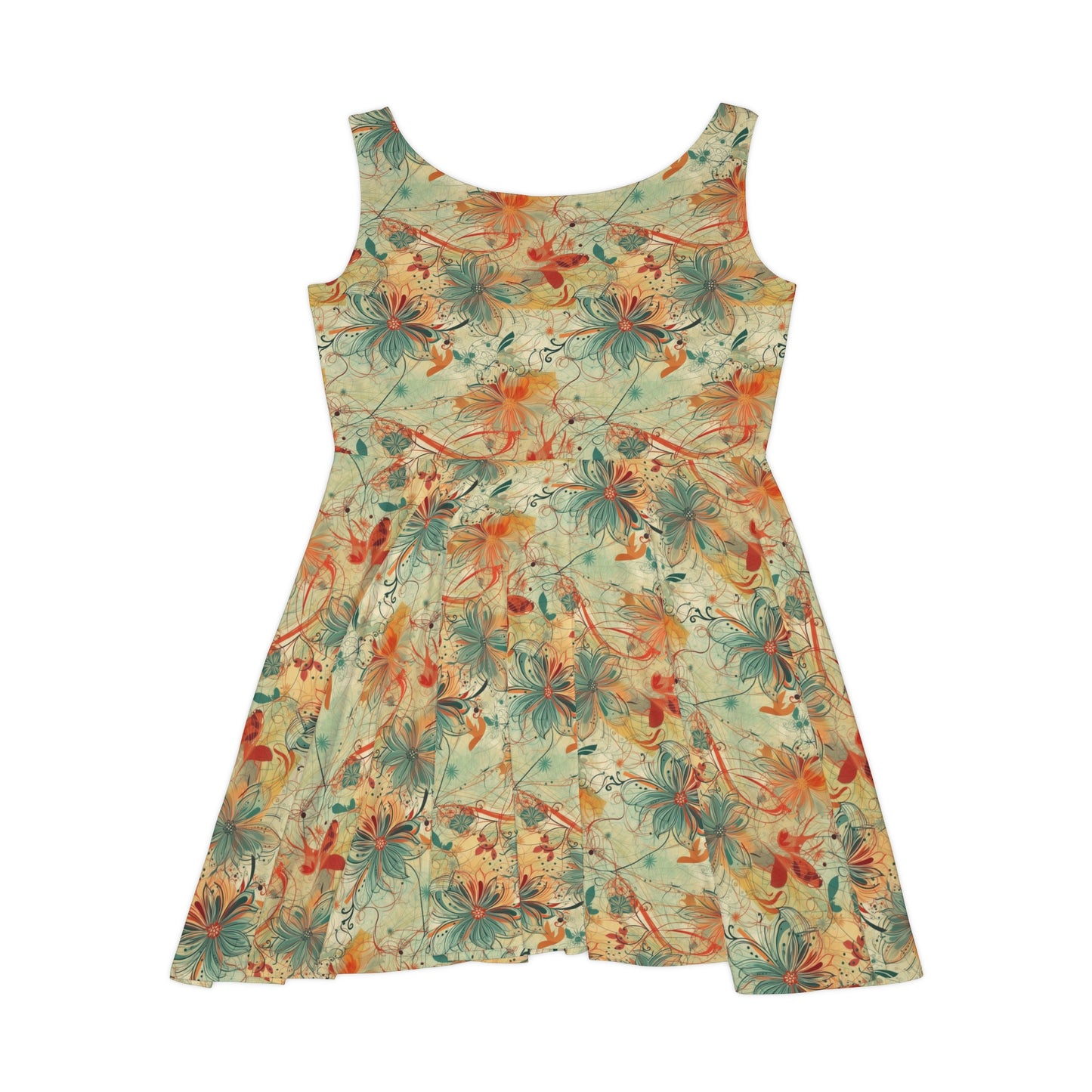 Floral Pattern Women's Skater Dress #8