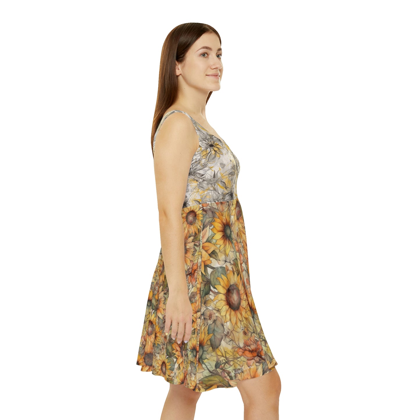 Floral Pattern Women's Skater Dress #3 v3