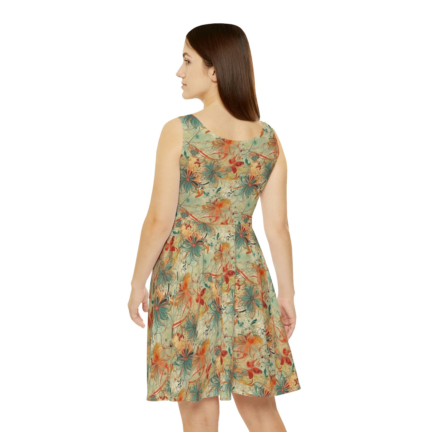 Floral Pattern Women's Skater Dress #8