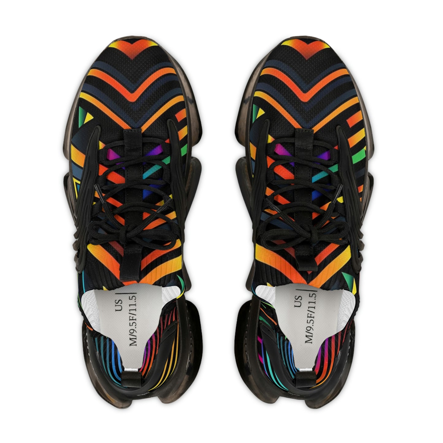 Geometric rainbow pattern Sneakers Mens Mesh Shoes