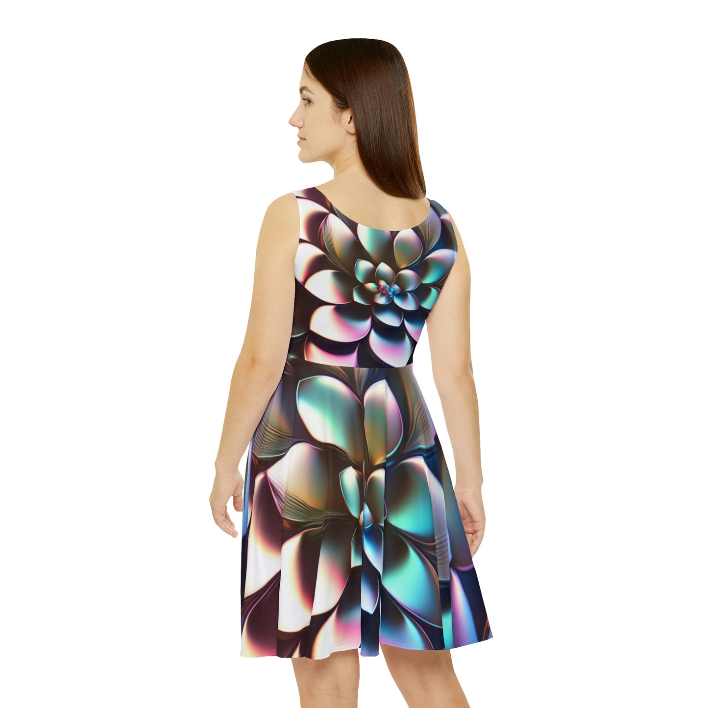 Floral Pattern Women's Skater Dress #27
