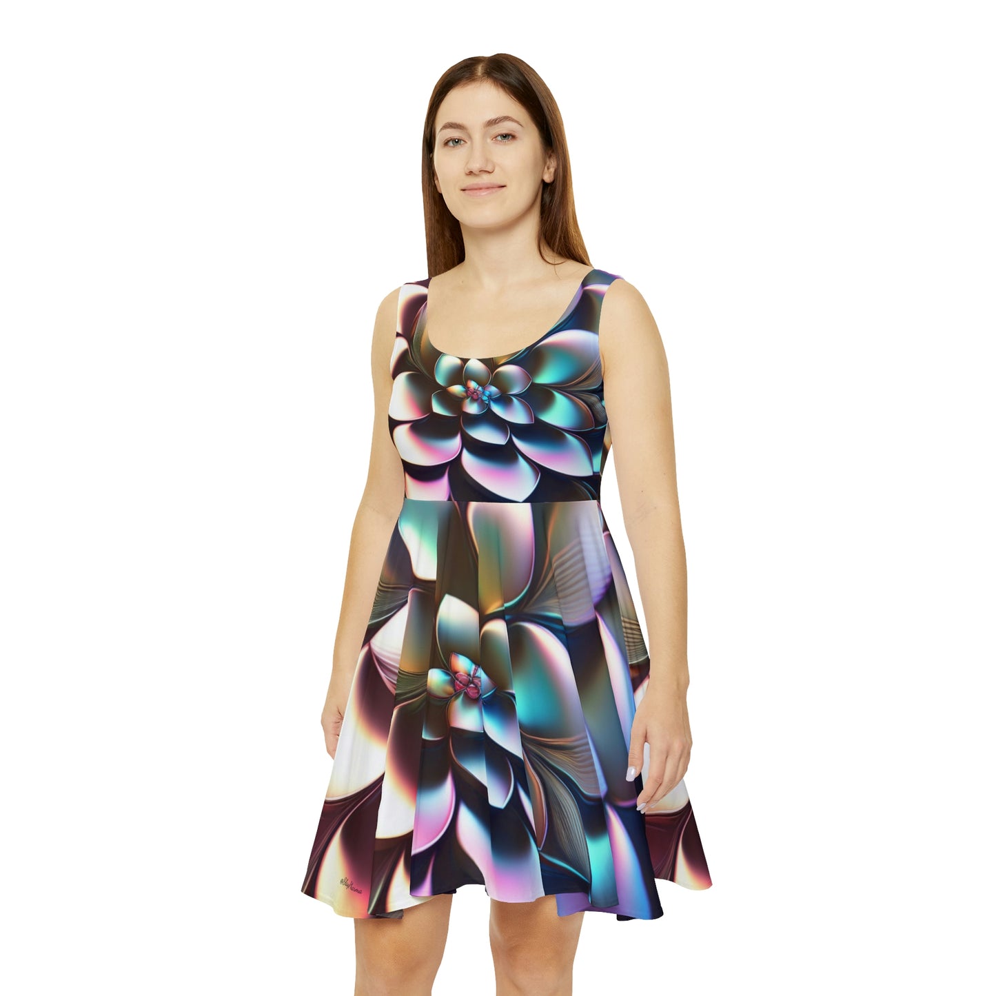 Floral Pattern Women's Skater Dress #27