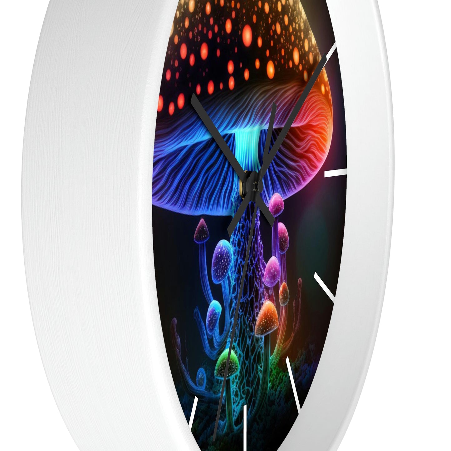 Glowing Mushroom Wall Clock w/ lines