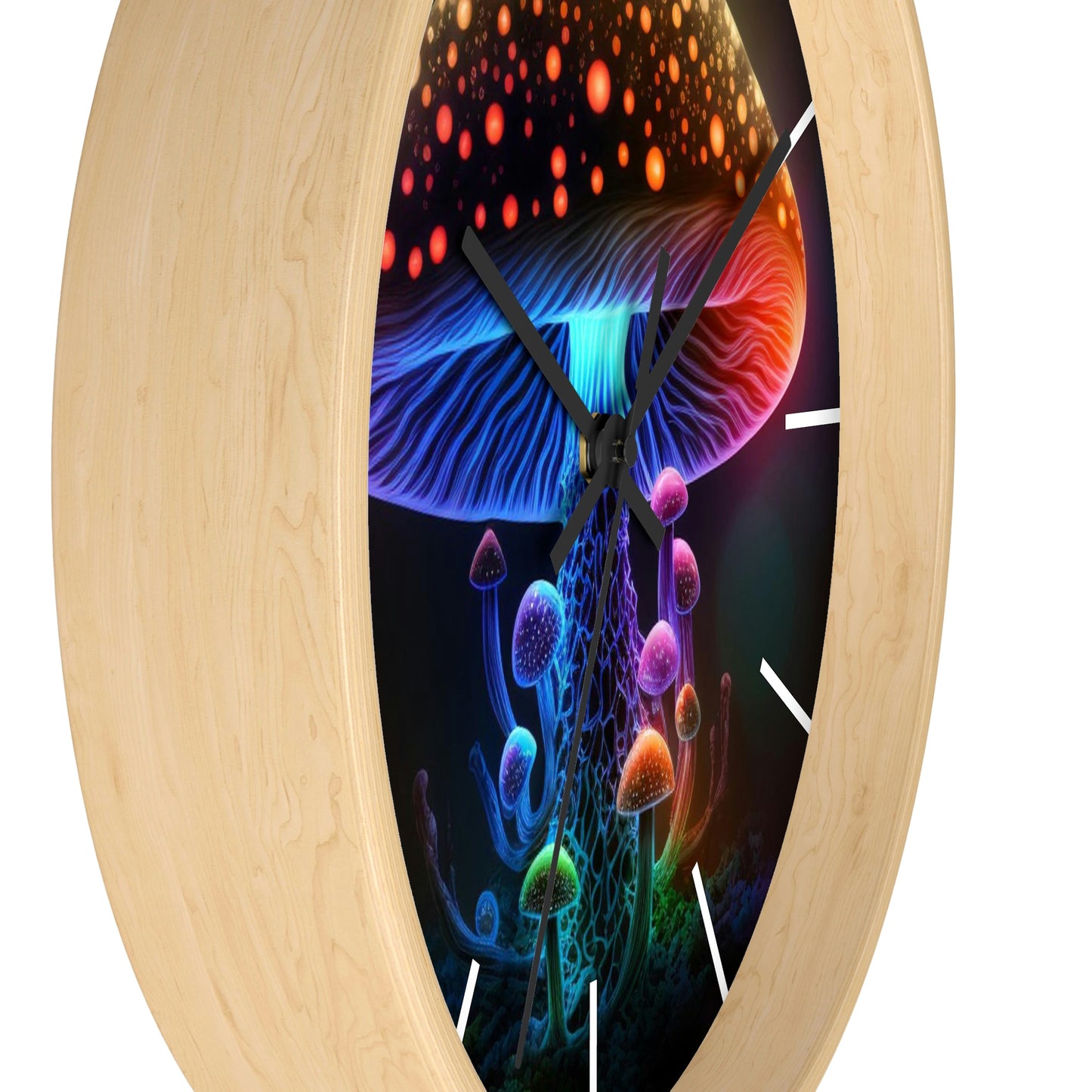 Glowing Mushroom Wall Clock w/ lines