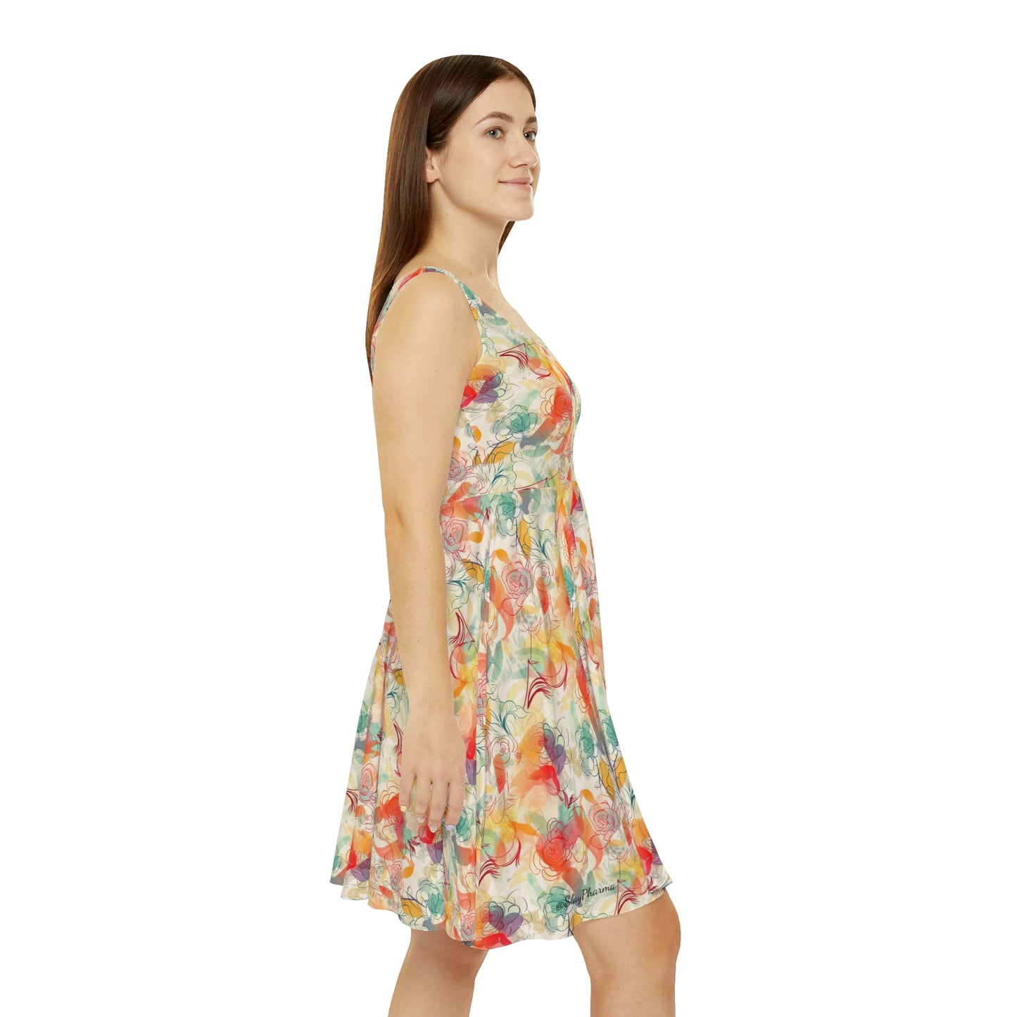 Floral Pattern Women's Skater Dress #2