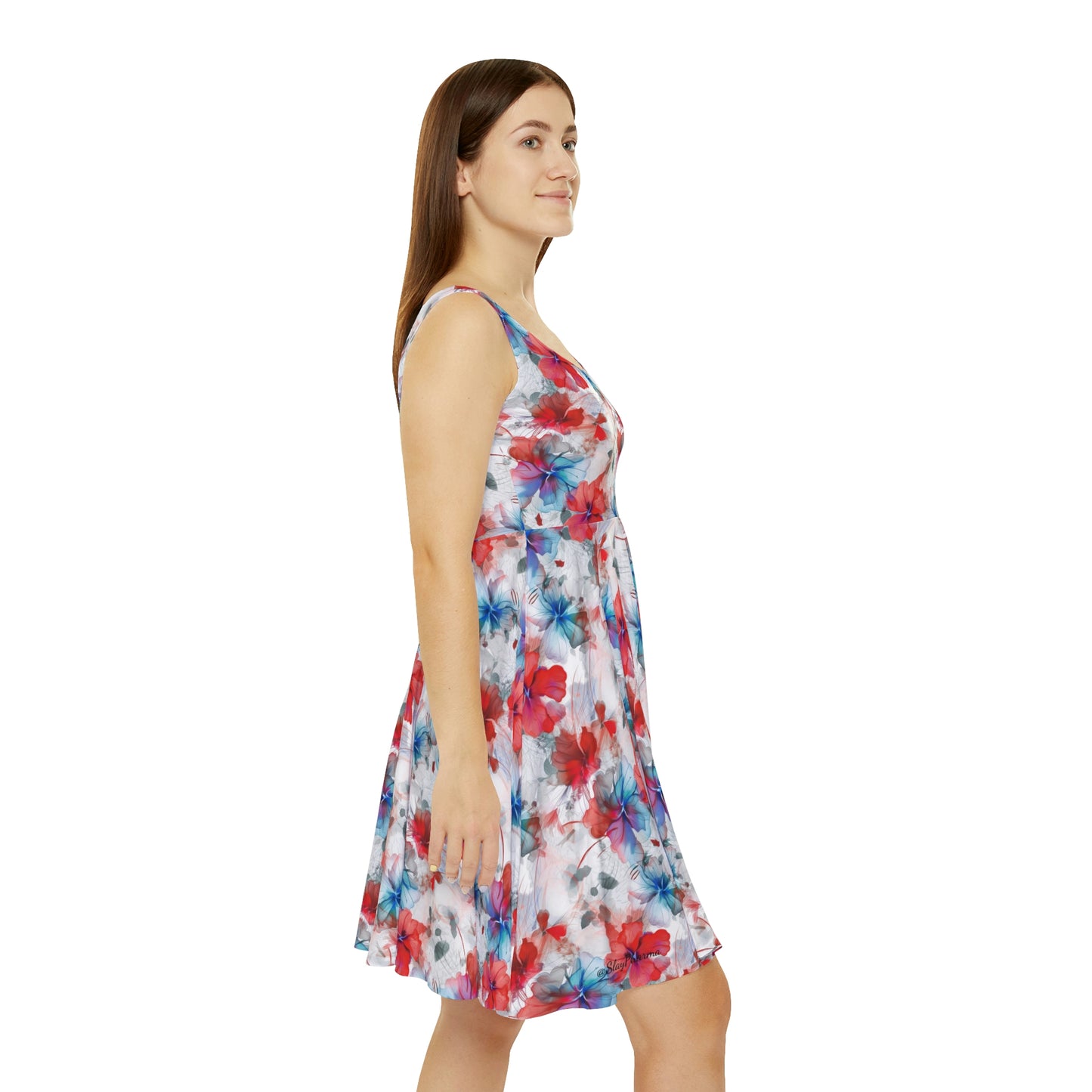 Floral Pattern Women's Skater Dress #7