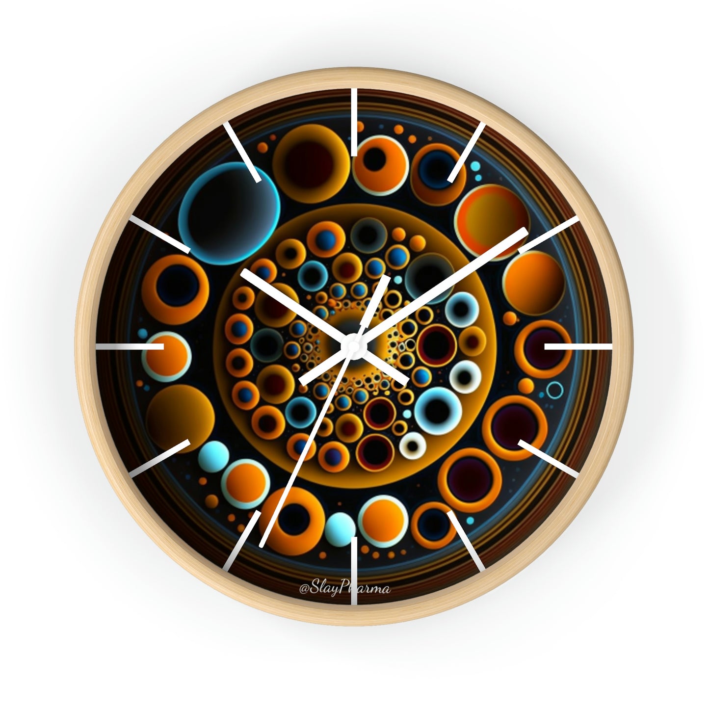 Geometric Wall Clock #9 w/ lines