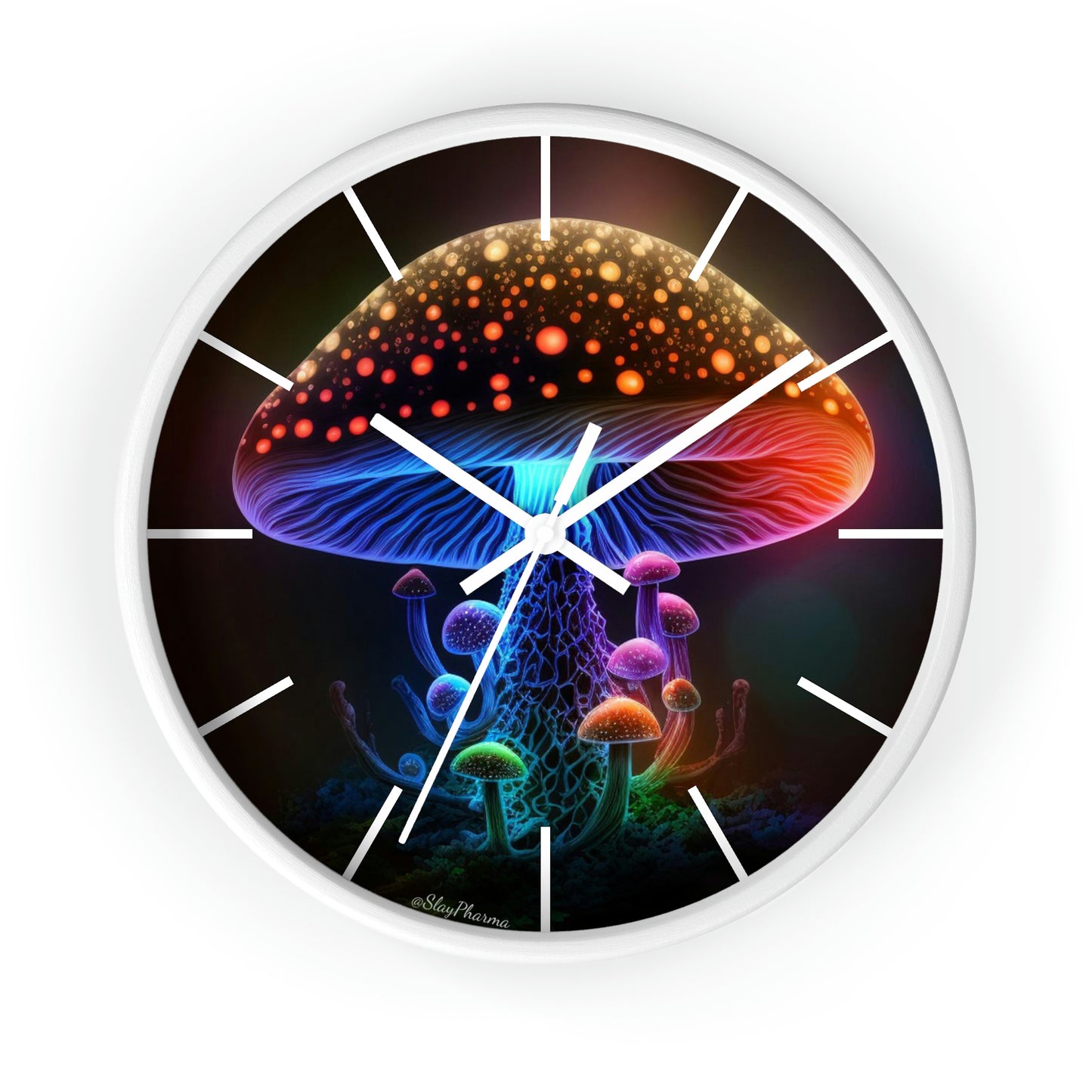 Glowing Mushroom Wall Clock w/ lines