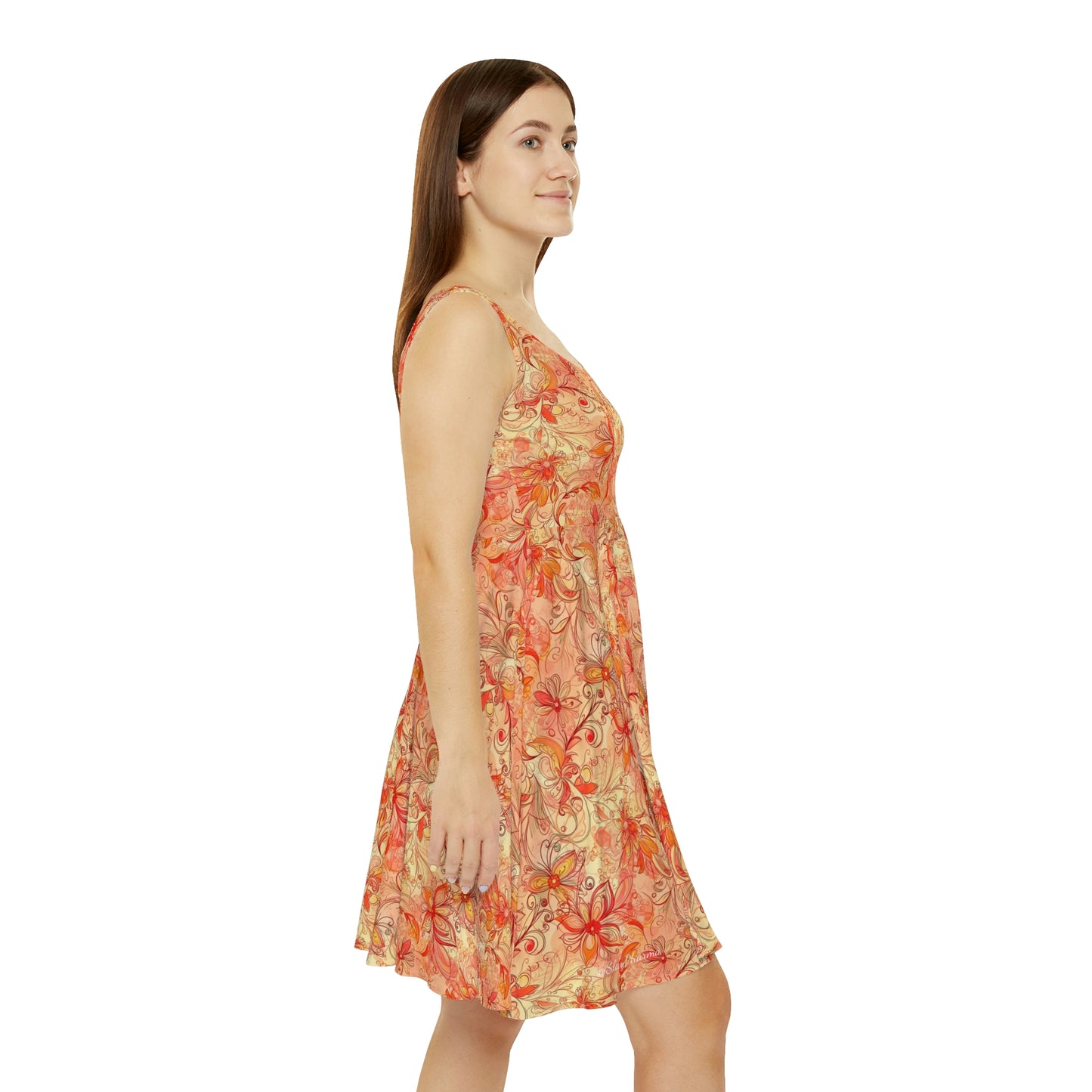 Floral Pattern Women's Skater Dress #5