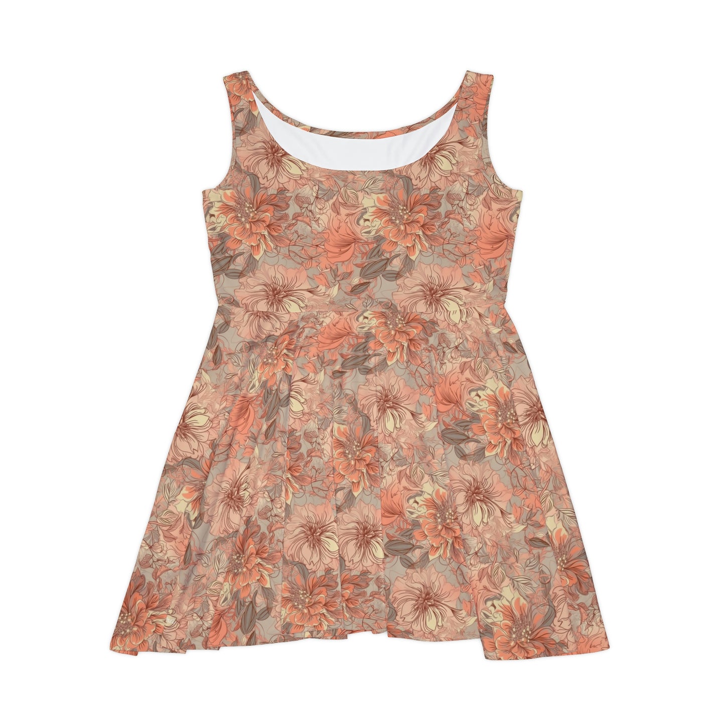 Floral Pattern Women's Skater Dress #10