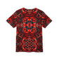 Crimson Geometry – Bold Abstract Unisex Tee