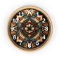 Native American pattern Wall Clock #1w/ numbers