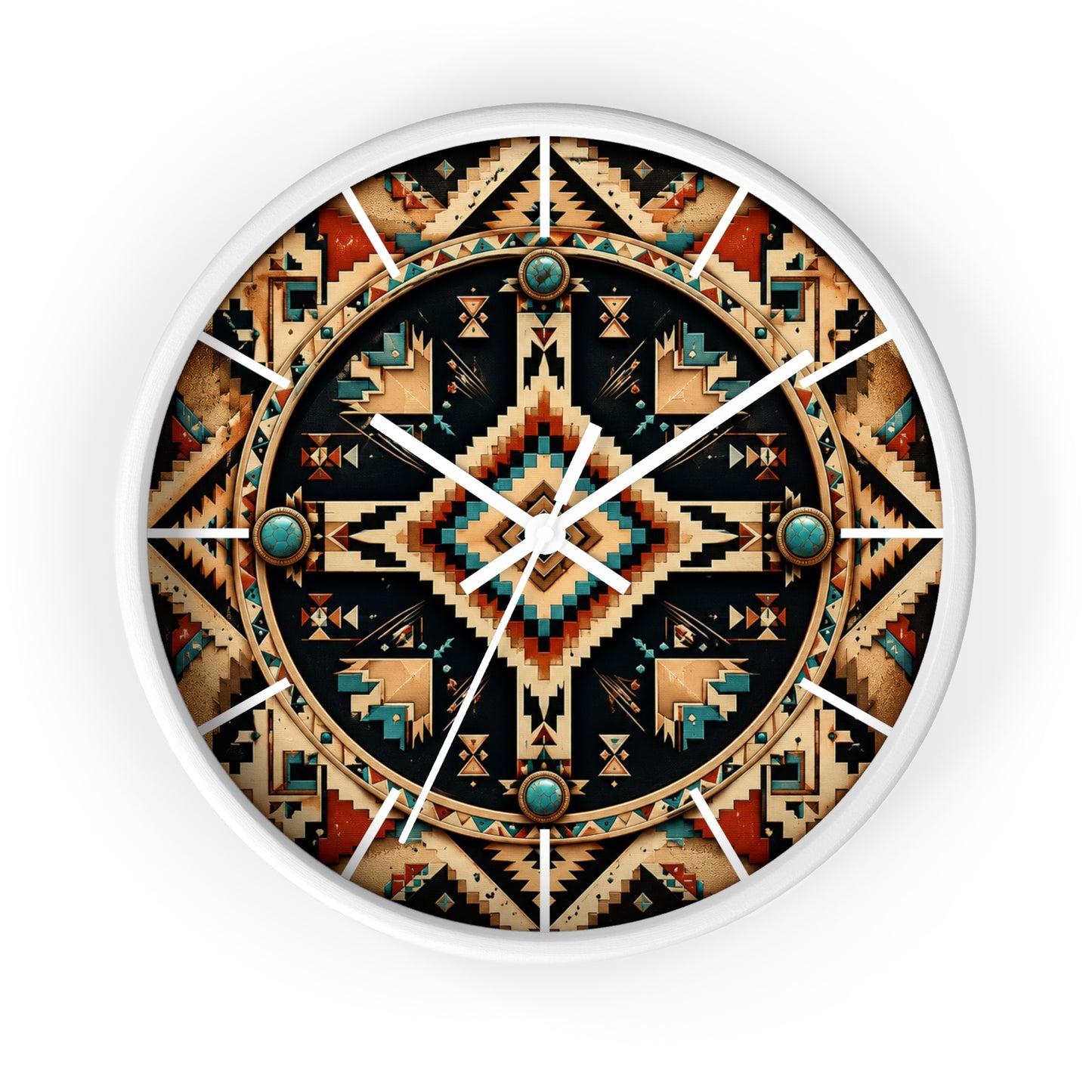 Desert Harmony Geometric Navajo-Inspired Wall Clock