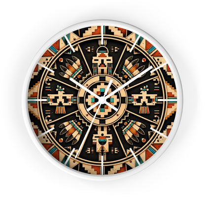 Sacred Circle Kiva Symbol Wall Clock
