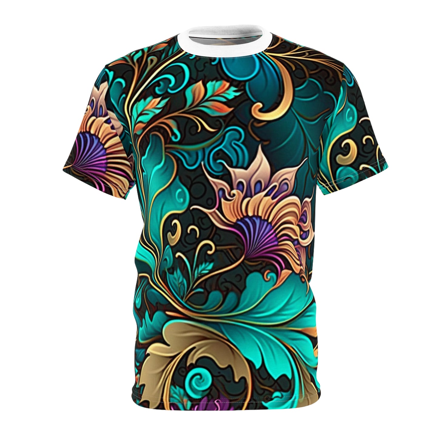 Midnight Bloom – Artistic Floral Unisex Tee