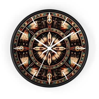 Four Winds Spirit Feather Medicine Wheel Clock Inspired by the Plains Indians