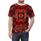 Crimson Geometry – Bold Abstract Unisex Tee