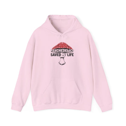 Psychedelics Saved My Life Hoodie – Mushroom Graphic Mental Health Awareness Pullover