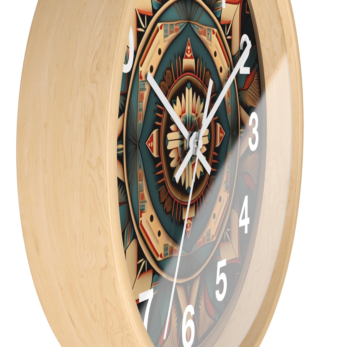 Native American pattern Wall Clock #1w/ numbers