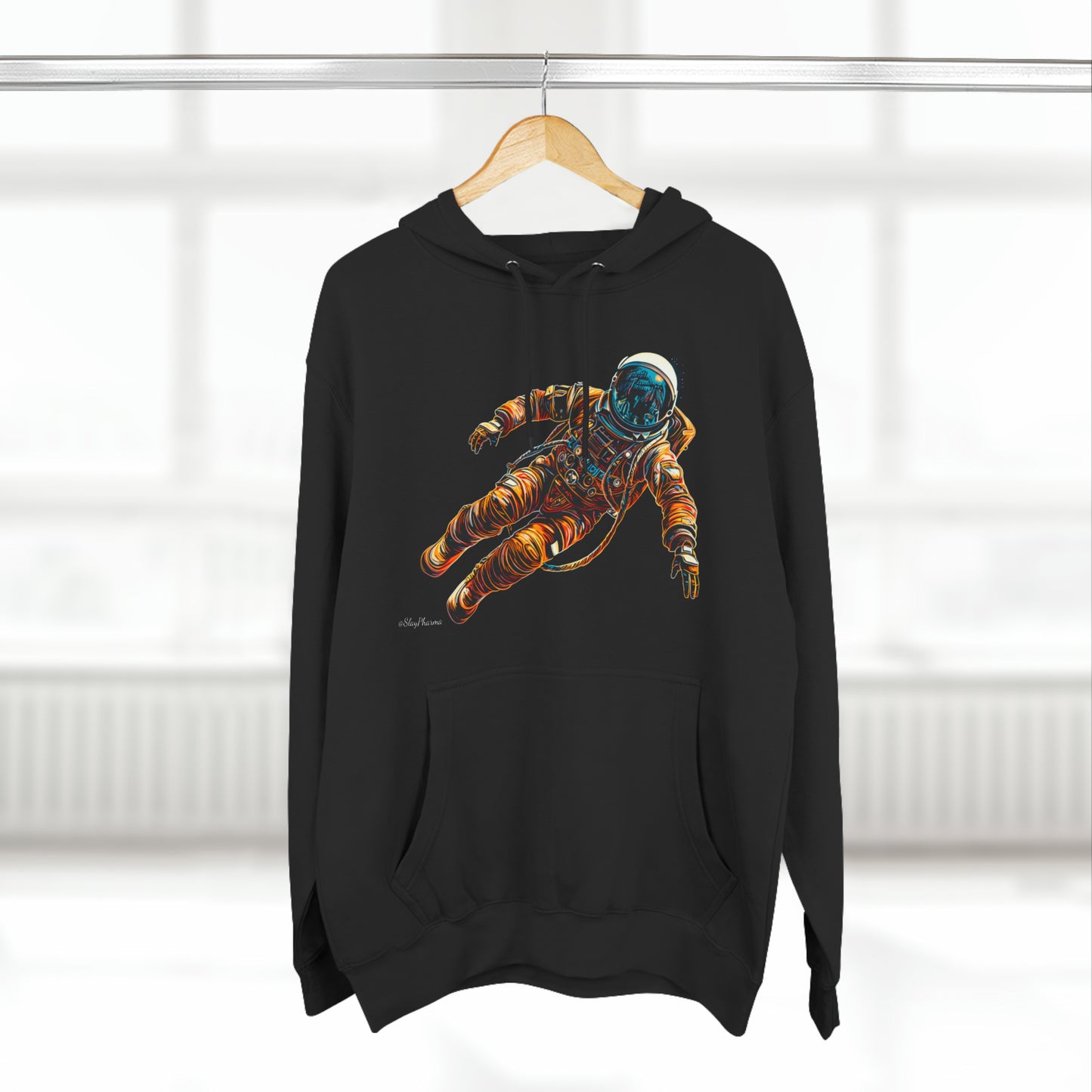 Astro-Naughty Unisex Premium Pullover Hoodie, Eat Mushrooms See the Universe (rear)