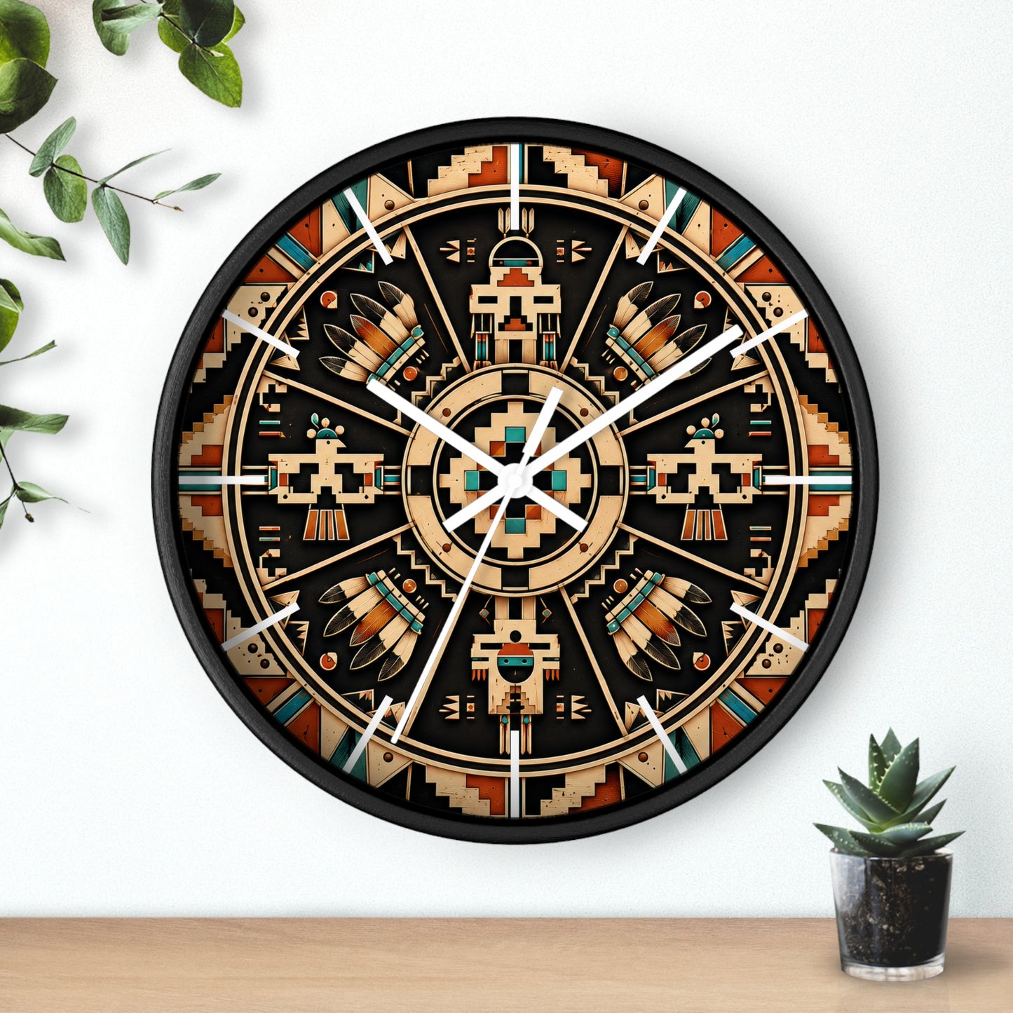 Sacred Circle Kiva Symbol Wall Clock