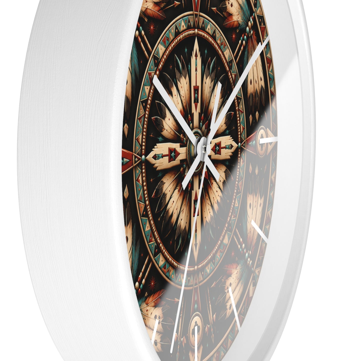 Four Winds Spirit Feather Medicine Wheel Clock Inspired by the Plains Indians