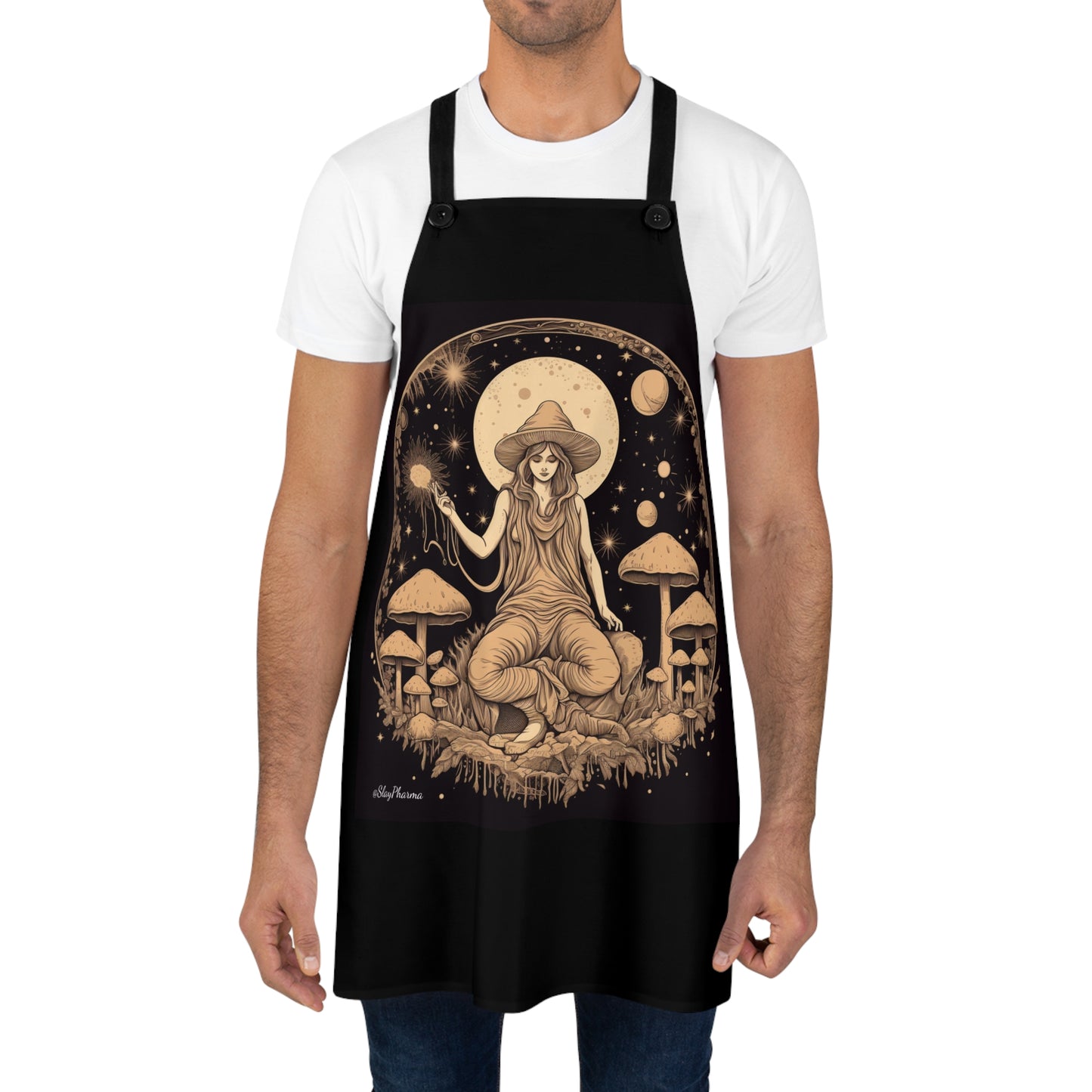 Mushroom Moon Goddess Womens Apron