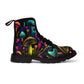 Women's psychedelic mushroom canvas festival boots