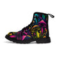 Women's psychedelic mushroom canvas festival boots