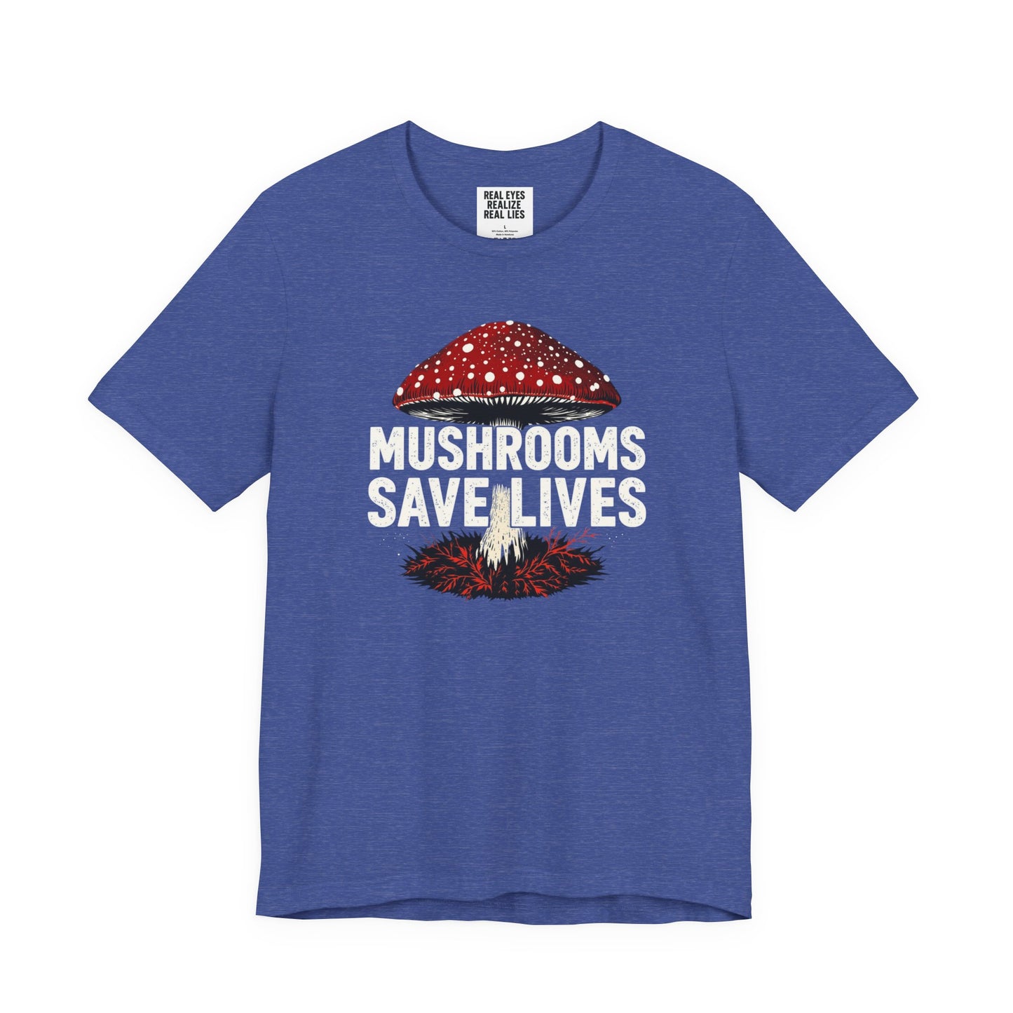 Mushrooms Save Lives T-Shirt | Amanita Mushroom Graphic Tee | Mushroom Culture Shirt | Slay Pharma Streetwear